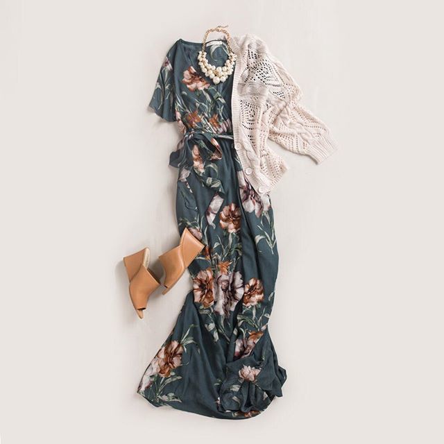 teal floral maxi dress